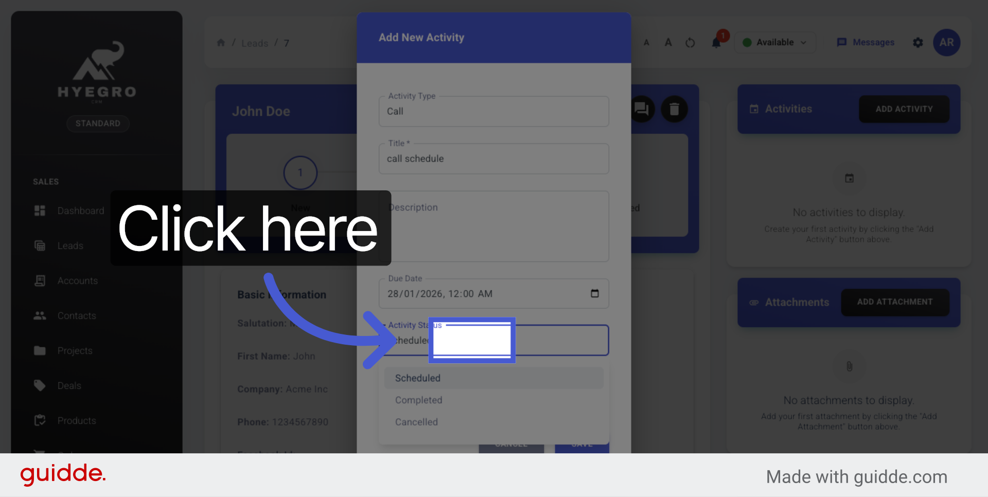 Open Additional Options