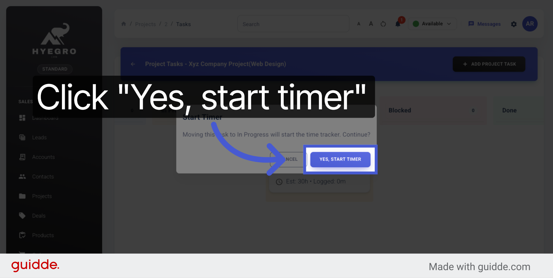 Confirm Timer Activation