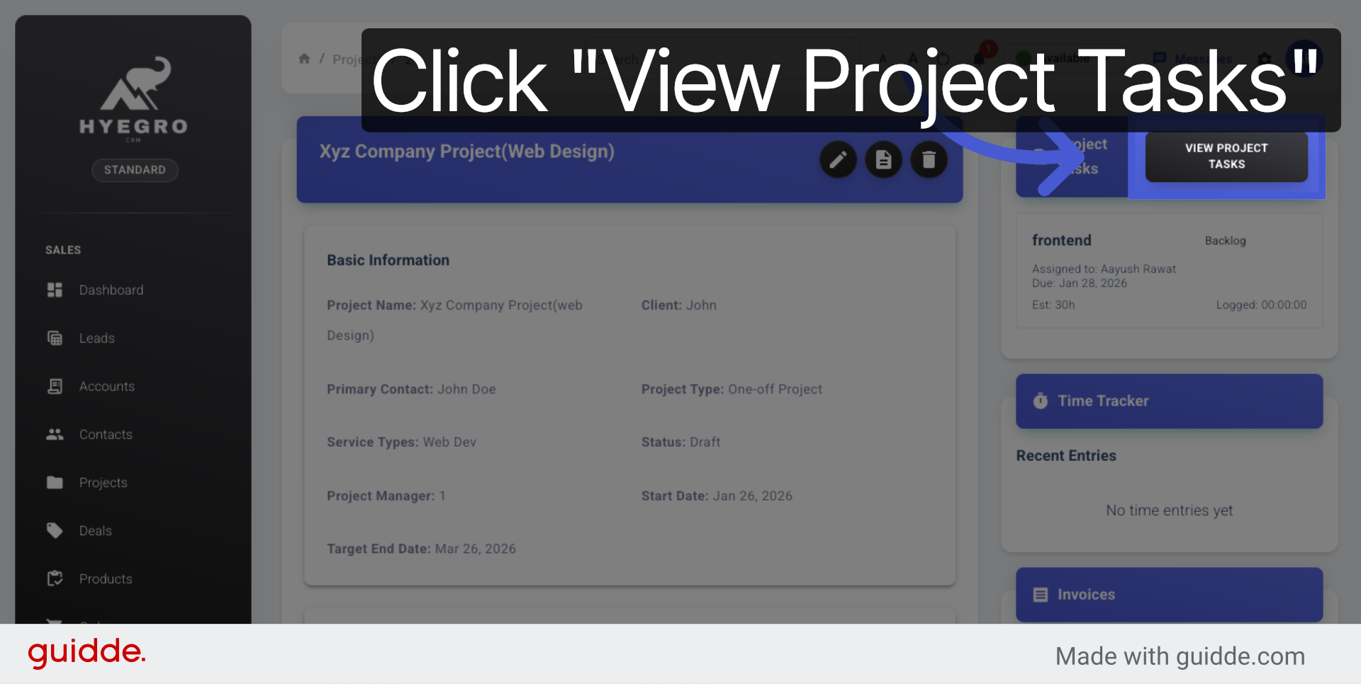 Open Project Tasks View
