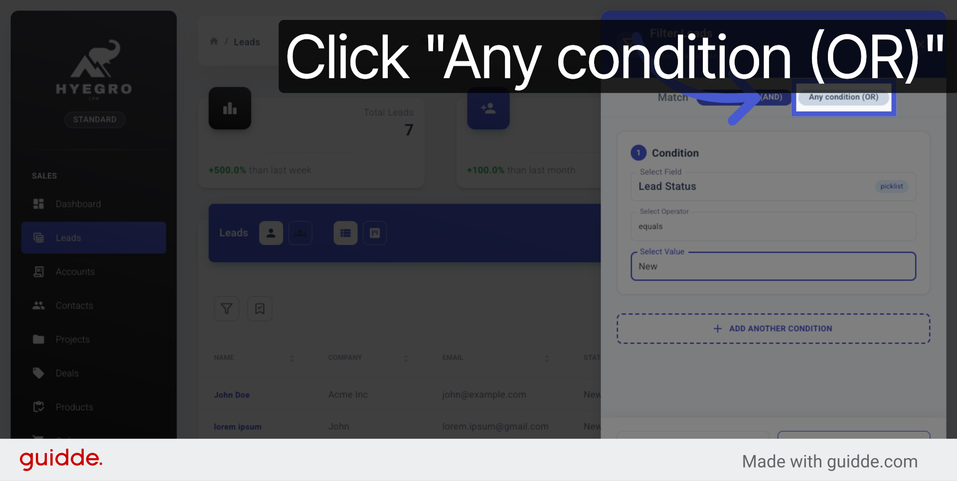 Choose Any Condition (OR)