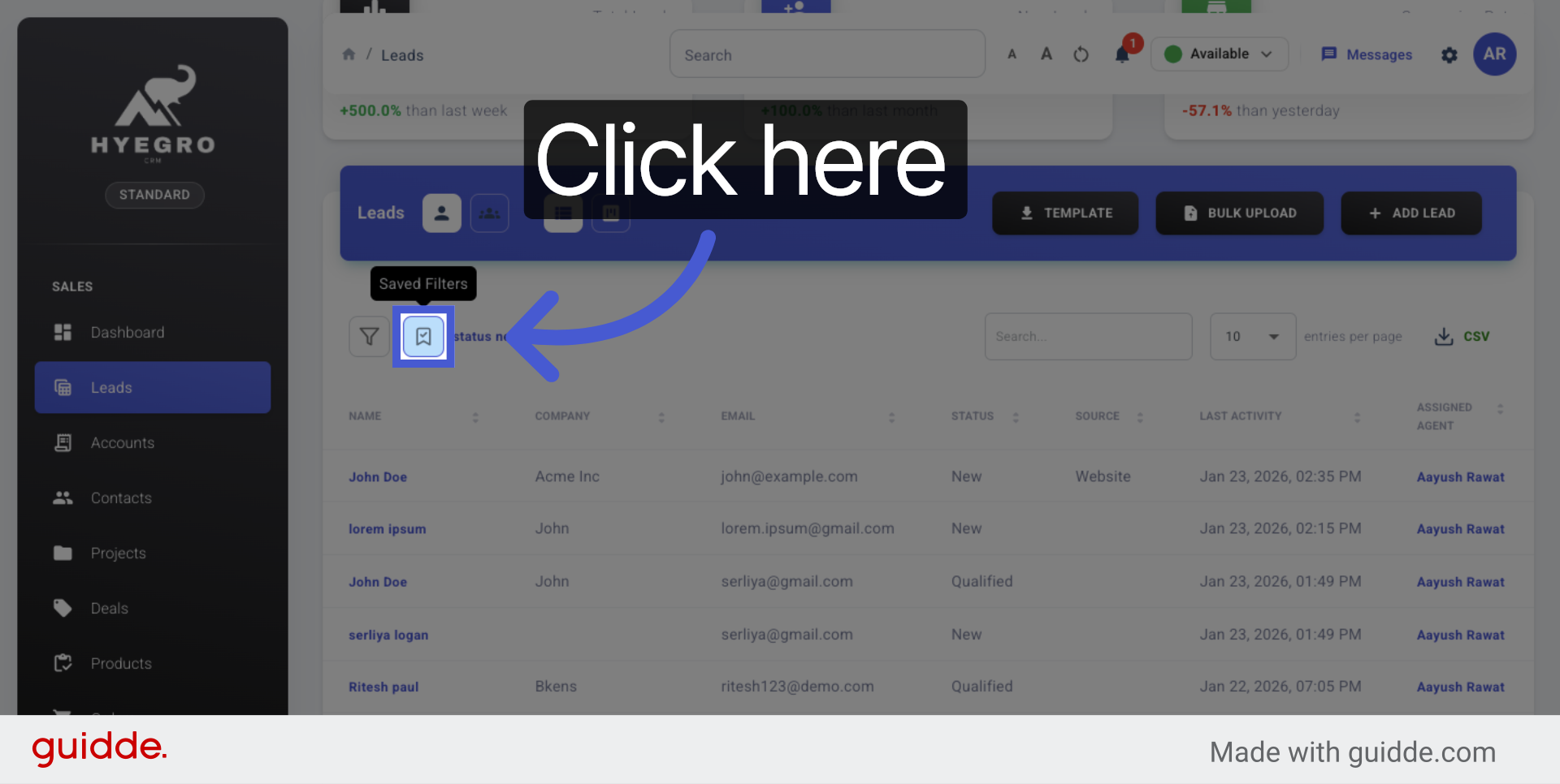 Access Saved Filters