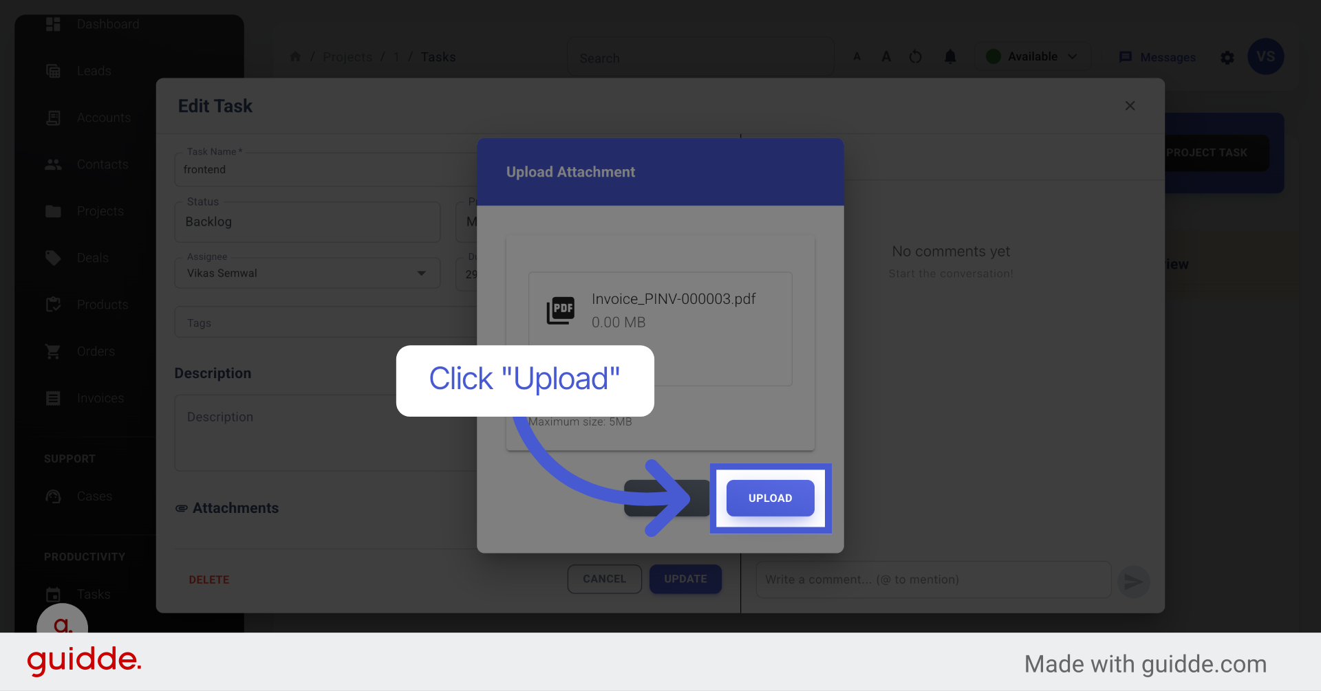 Upload Selected File