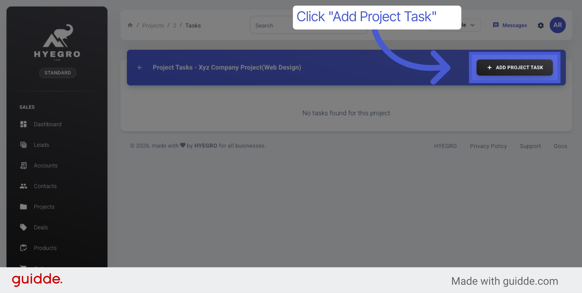 Add New Project Task