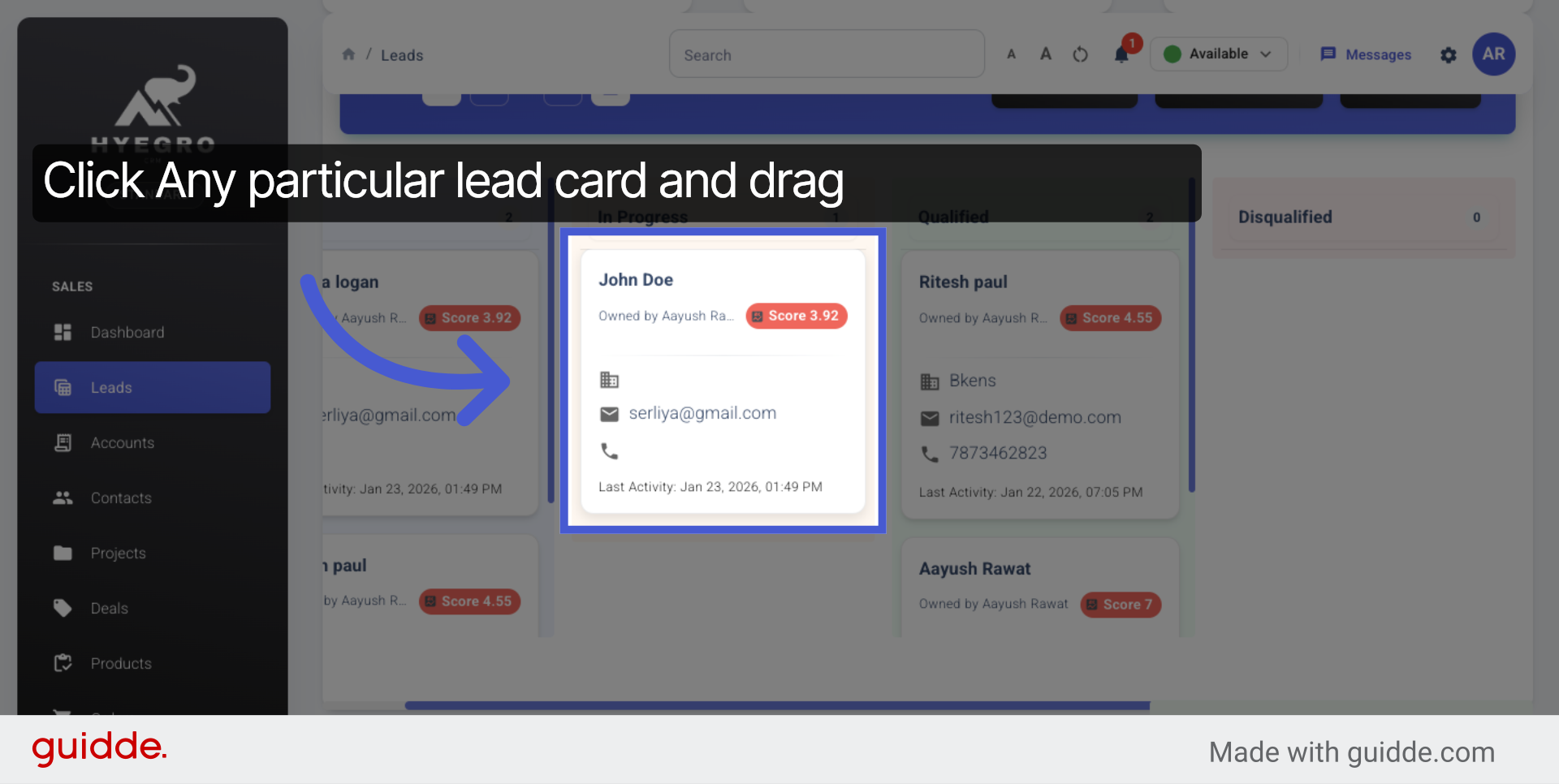 Select Specific Lead