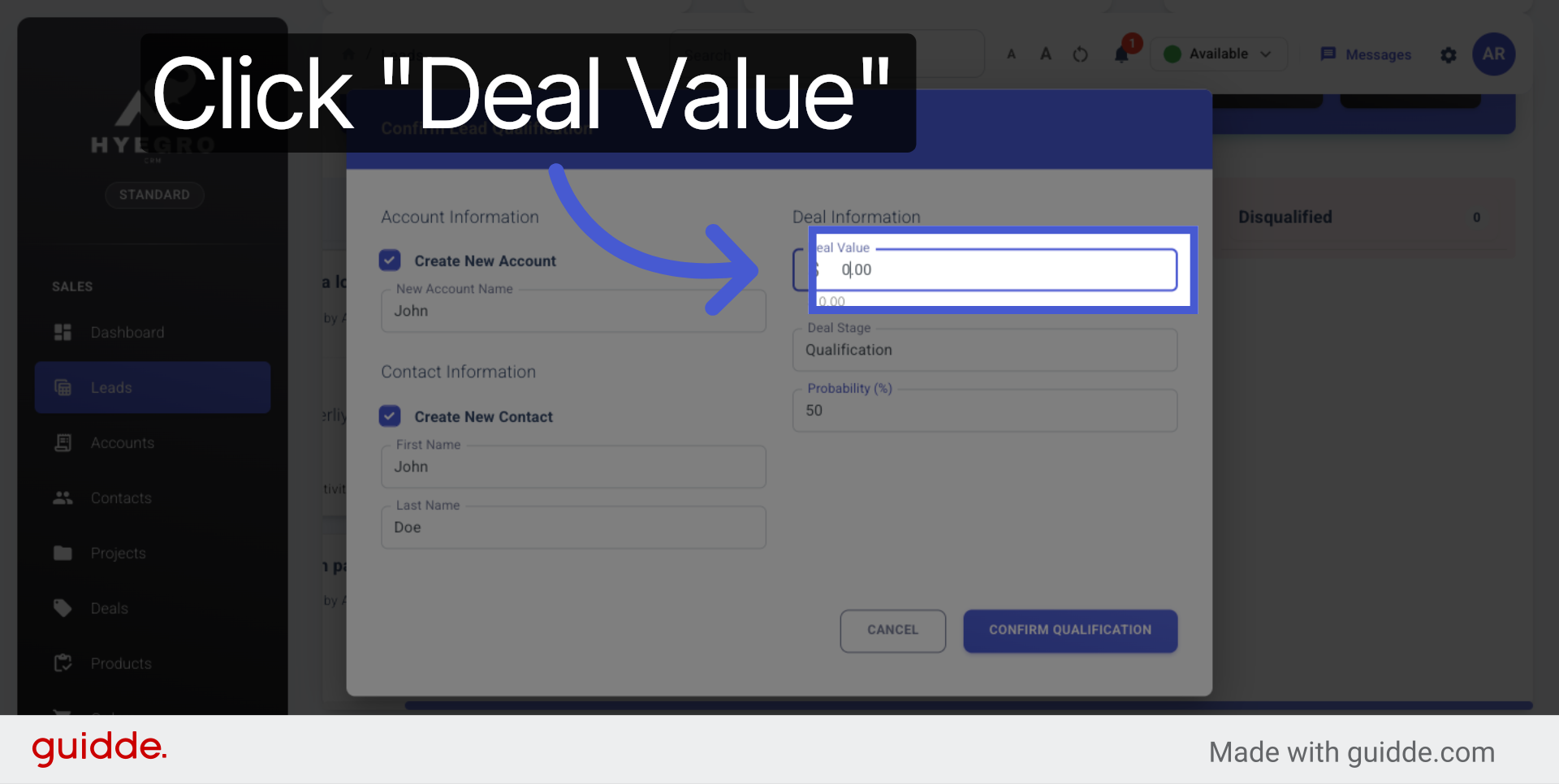 Access Deal Value Field