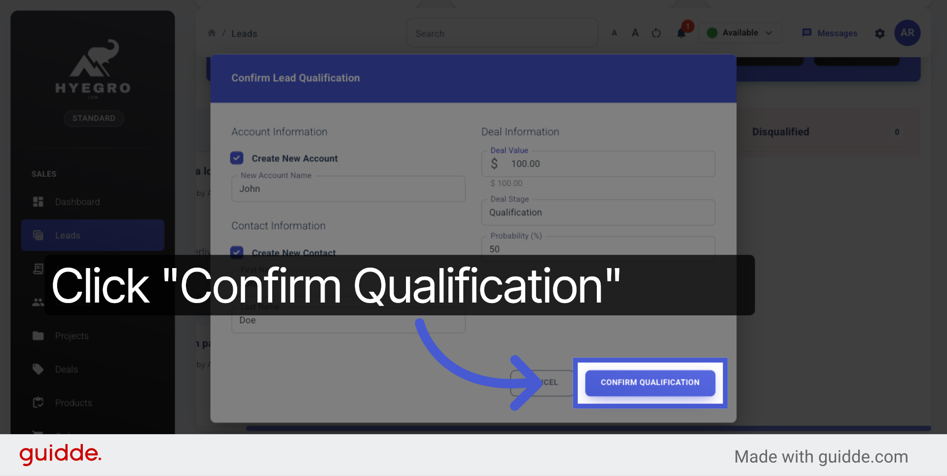 Confirm Lead Qualification