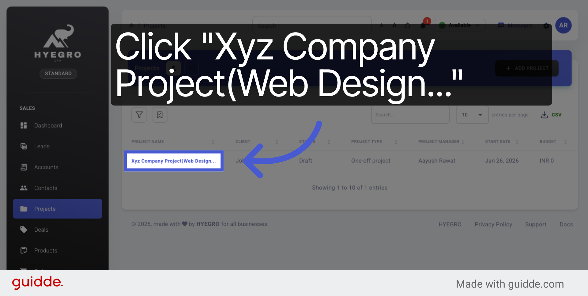 View Created Project