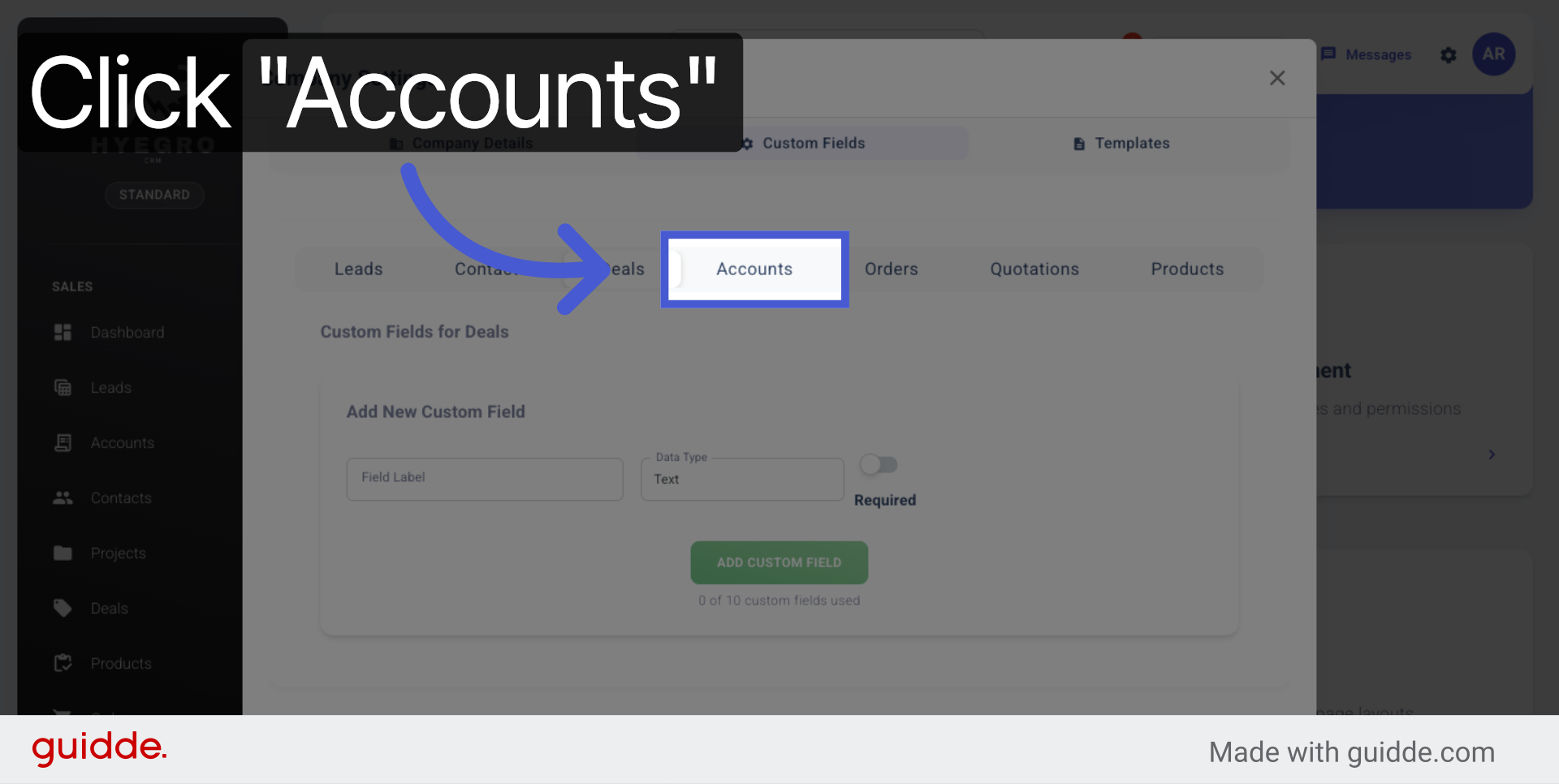 Select Accounts Module
