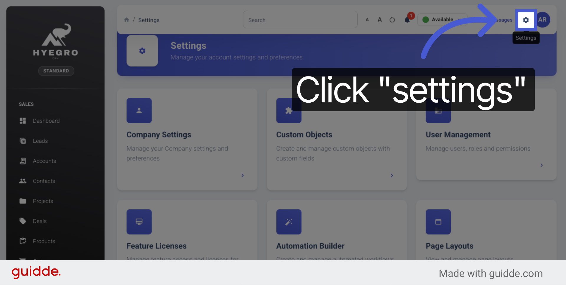 Navigate to Settings