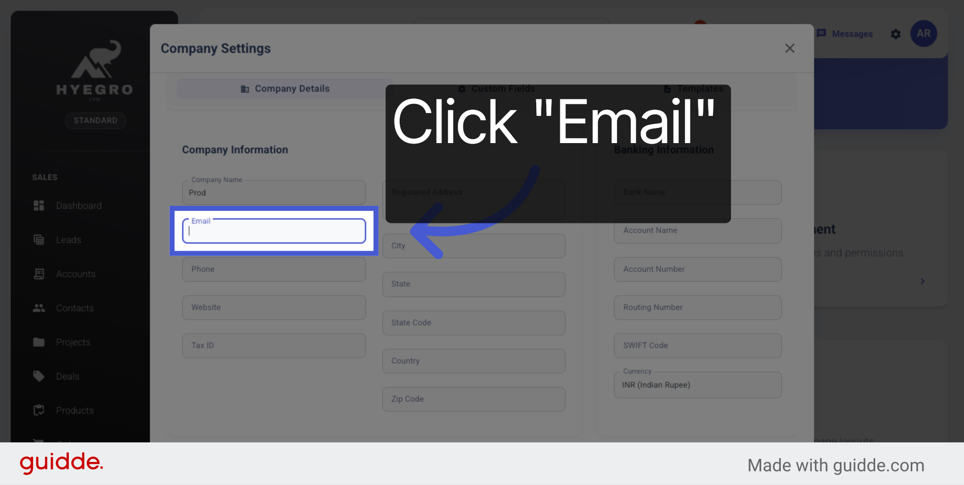 Select Email Section