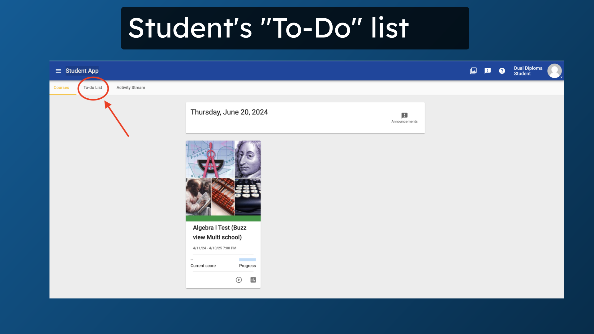 Student's 'To-Do' list