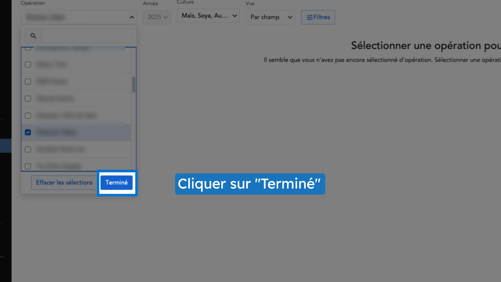Cliquer sur 'Terminé'