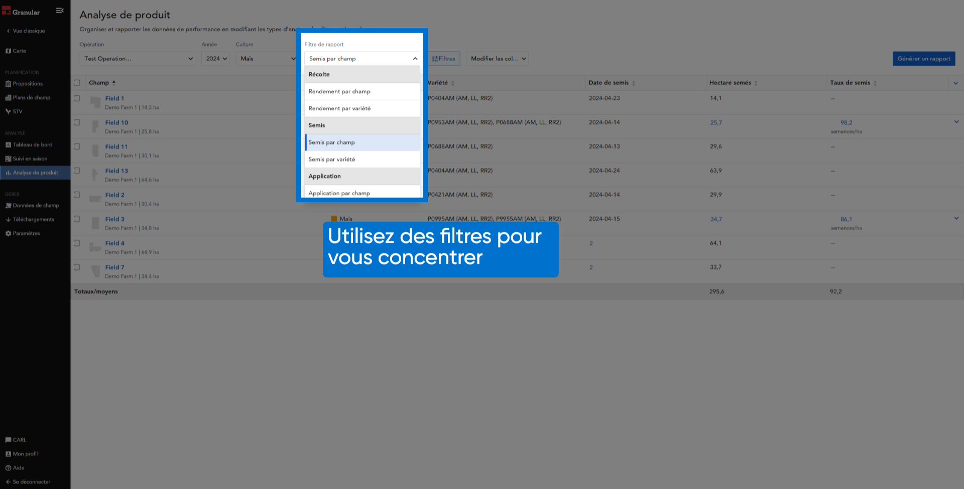 Utilisez des filtres pour vous concentrer