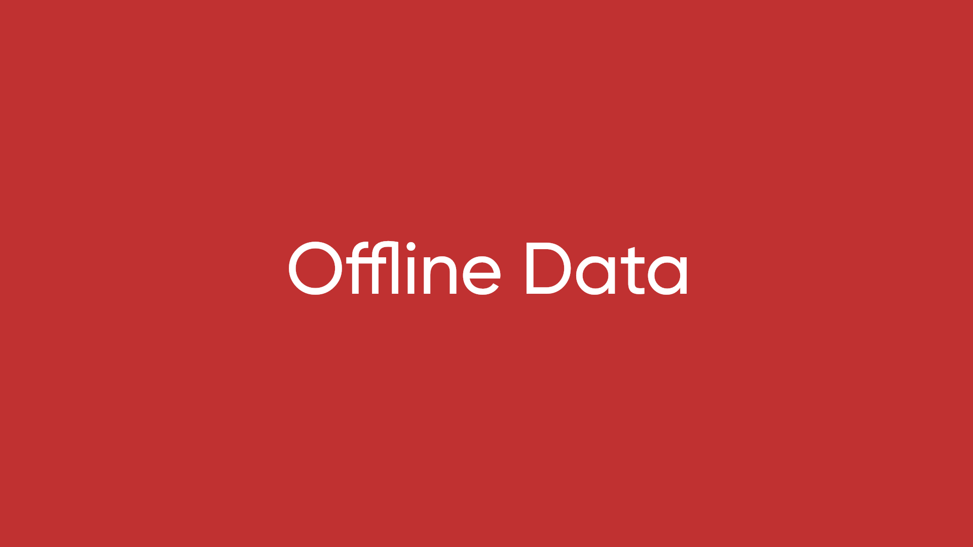 Offline Data