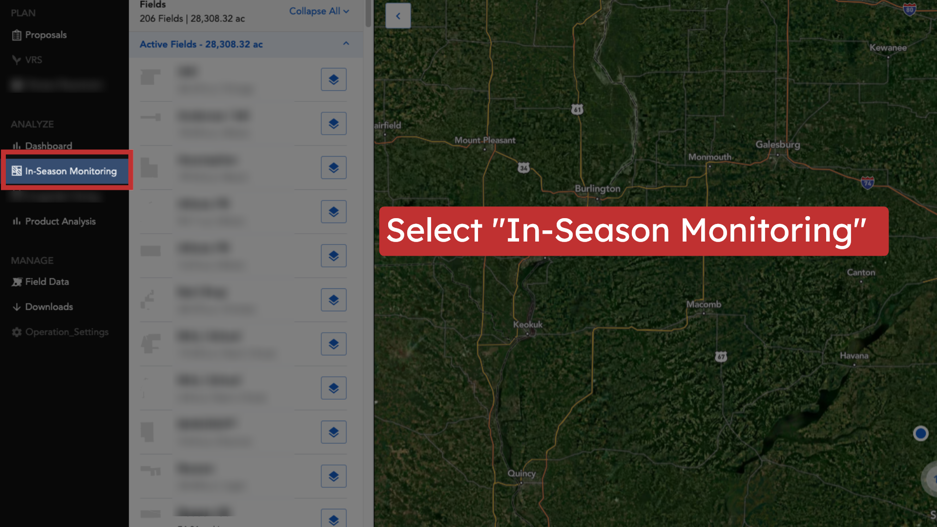 Select 'In-Season Monitoring'