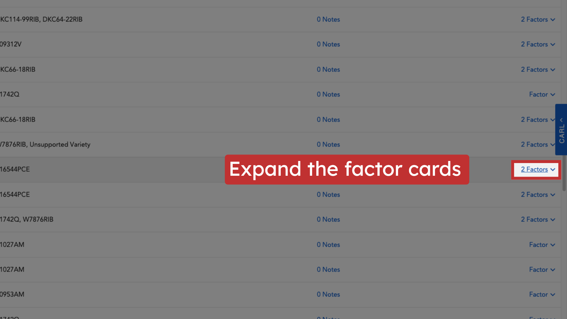 Expand the factor cards