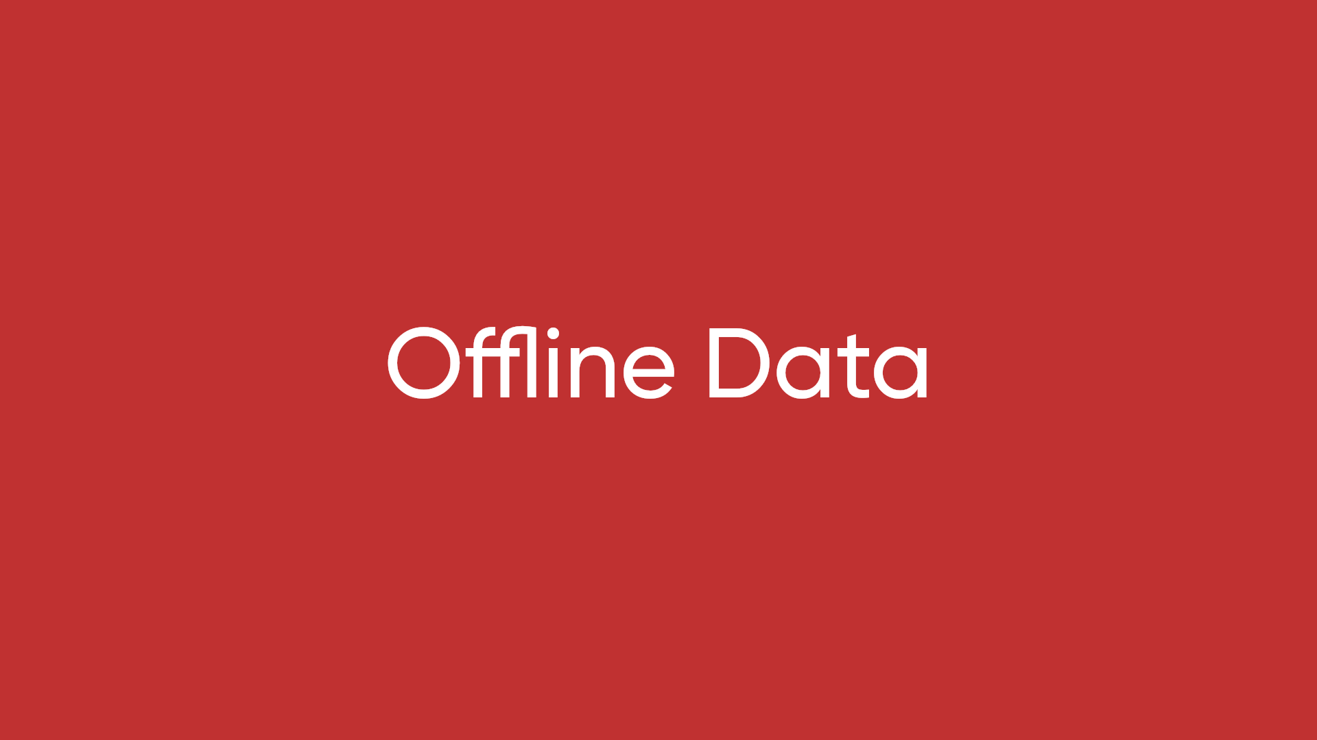 Offline Data