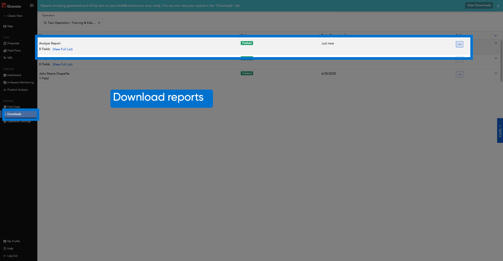 Download reports