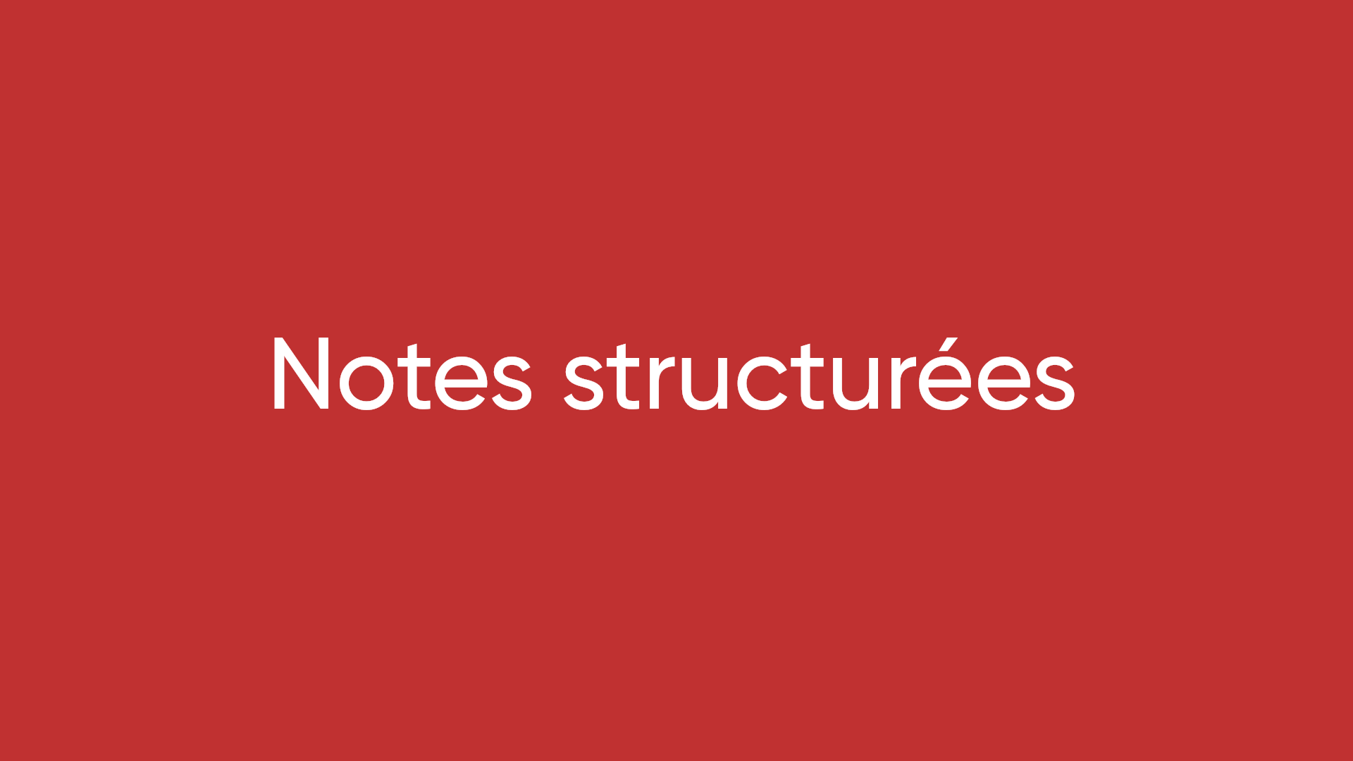 Notes structurées