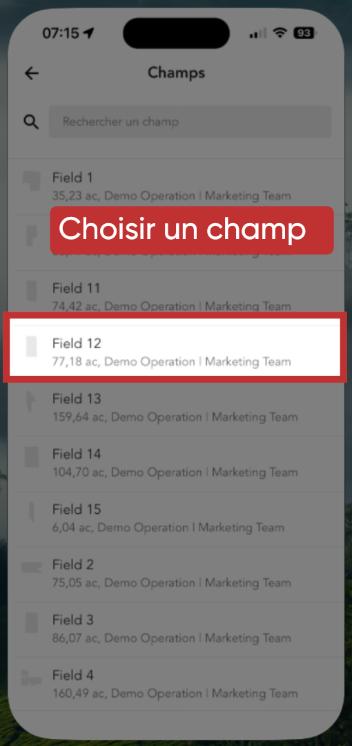 Choisir un champ