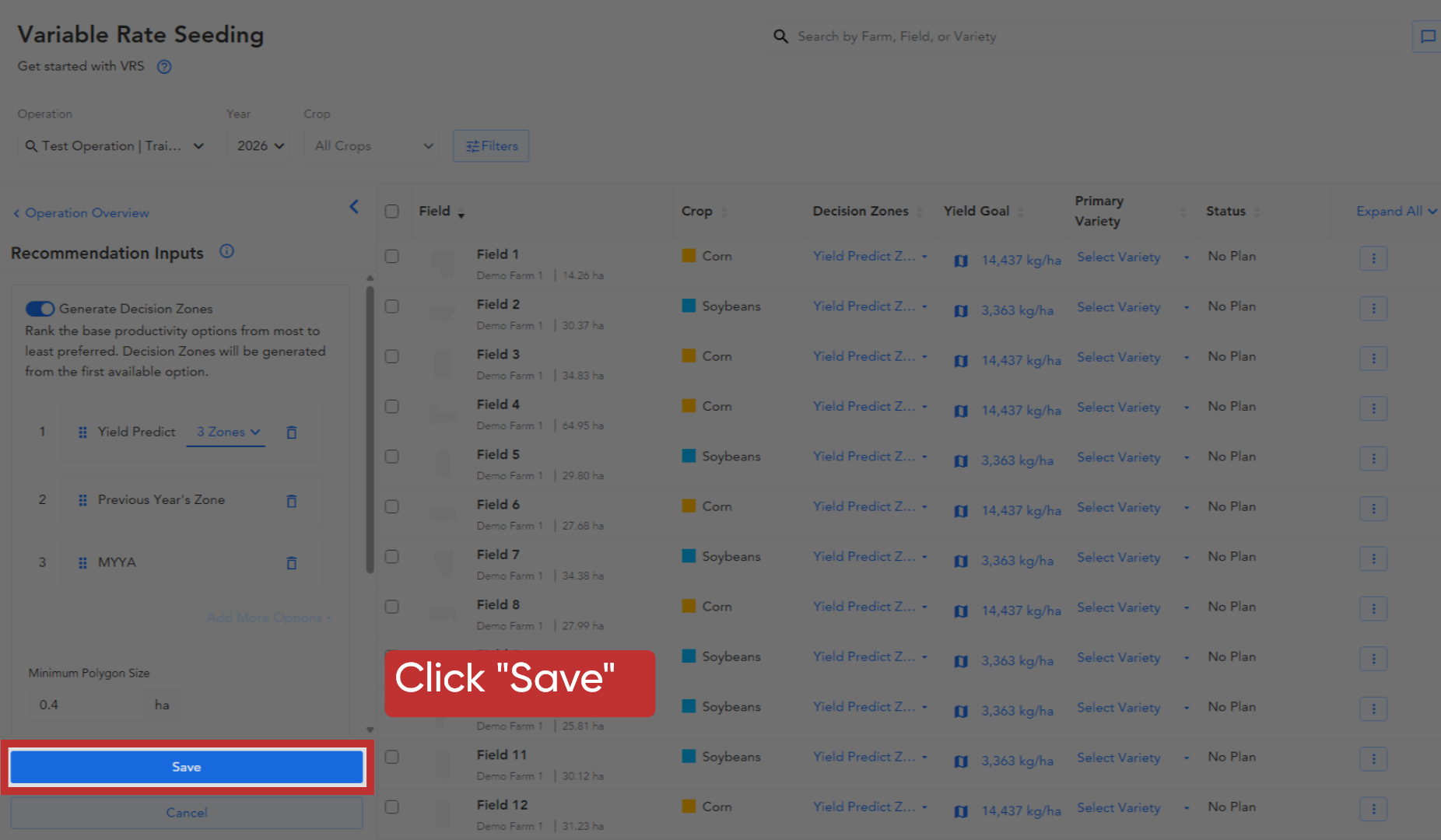 Save Zone Configuration