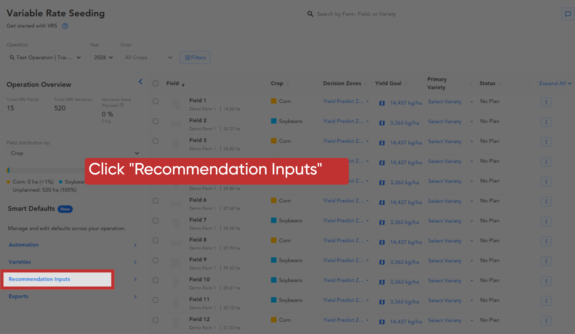 Open Recommendation Inputs
