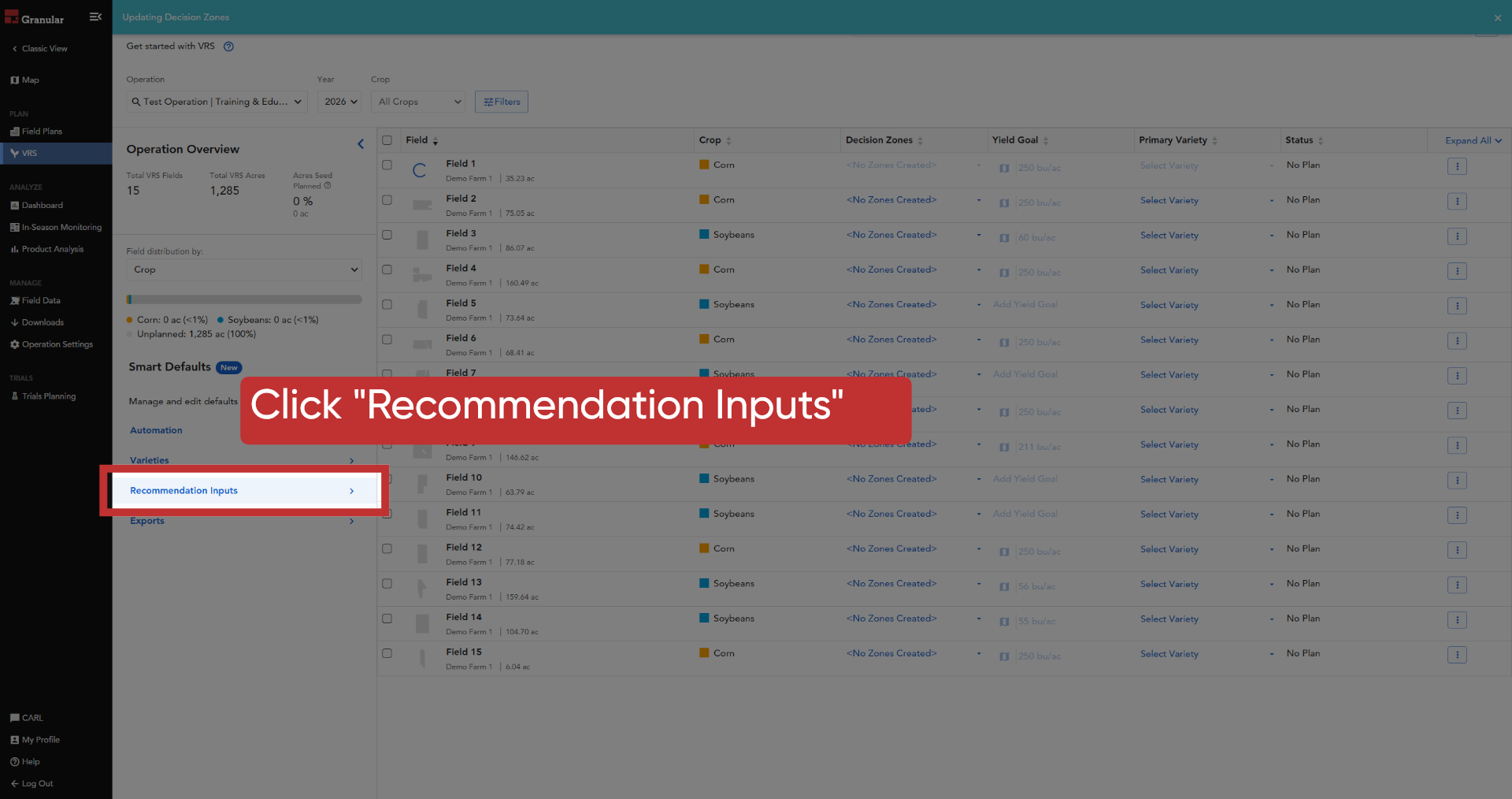 Open Recommendation Inputs