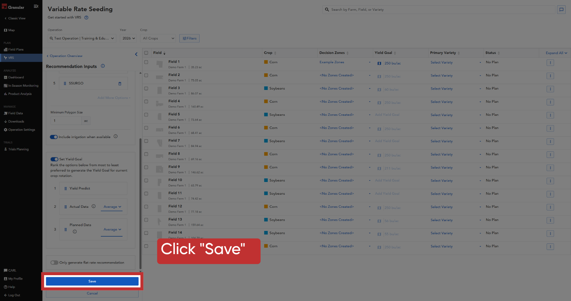 Save Zone Configuration
