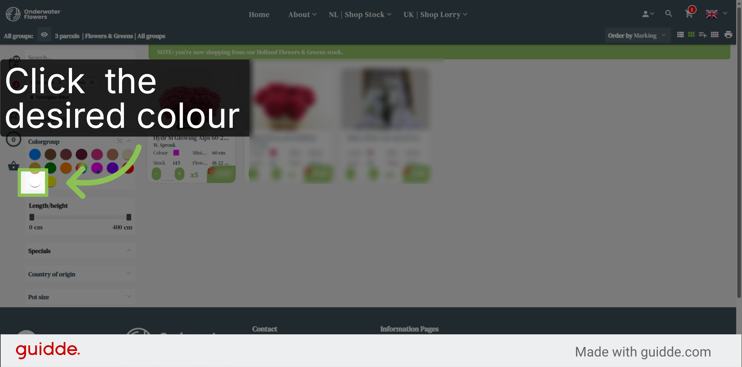 Filter on Colour Group