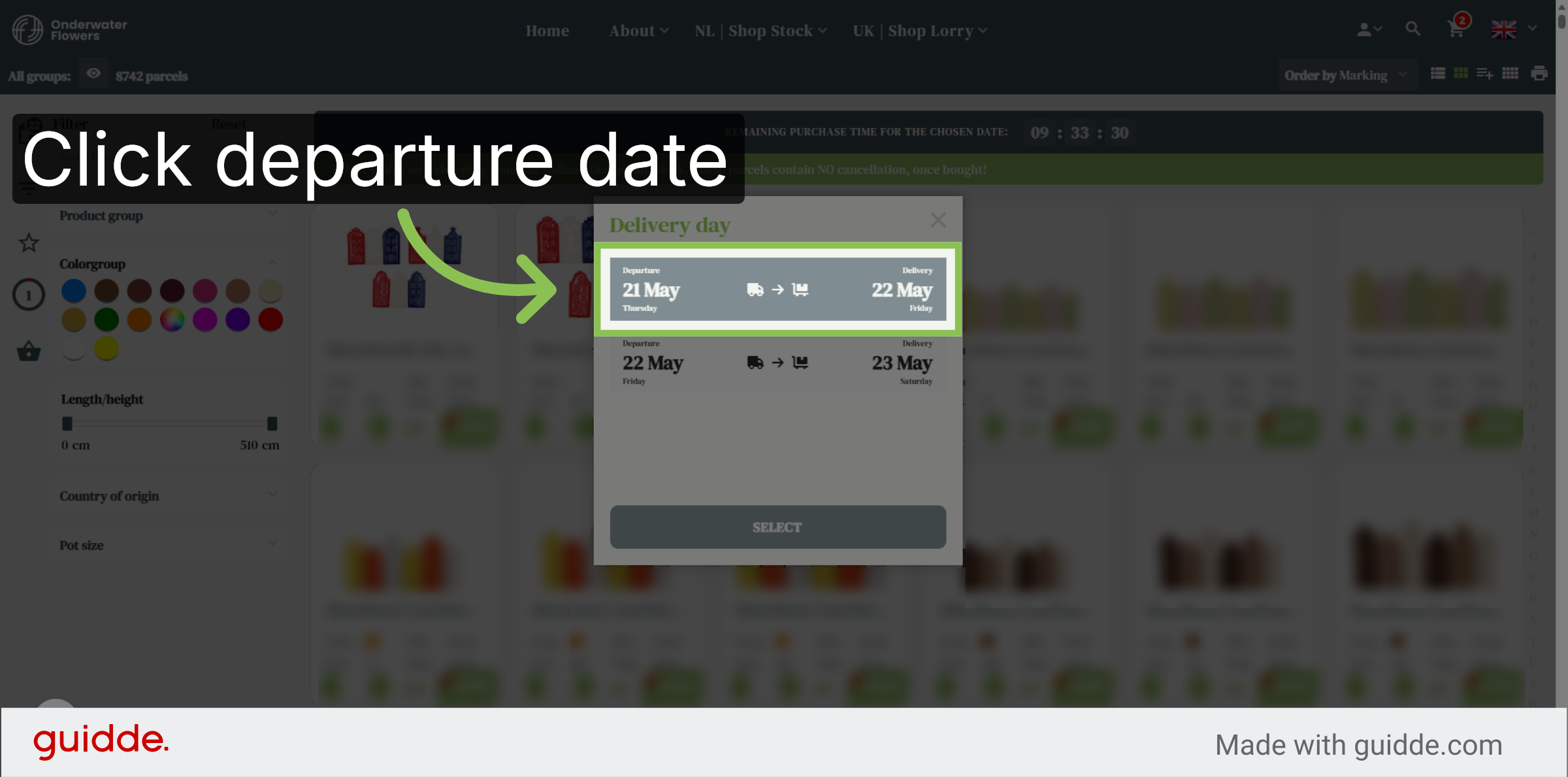 Choose Departure Date