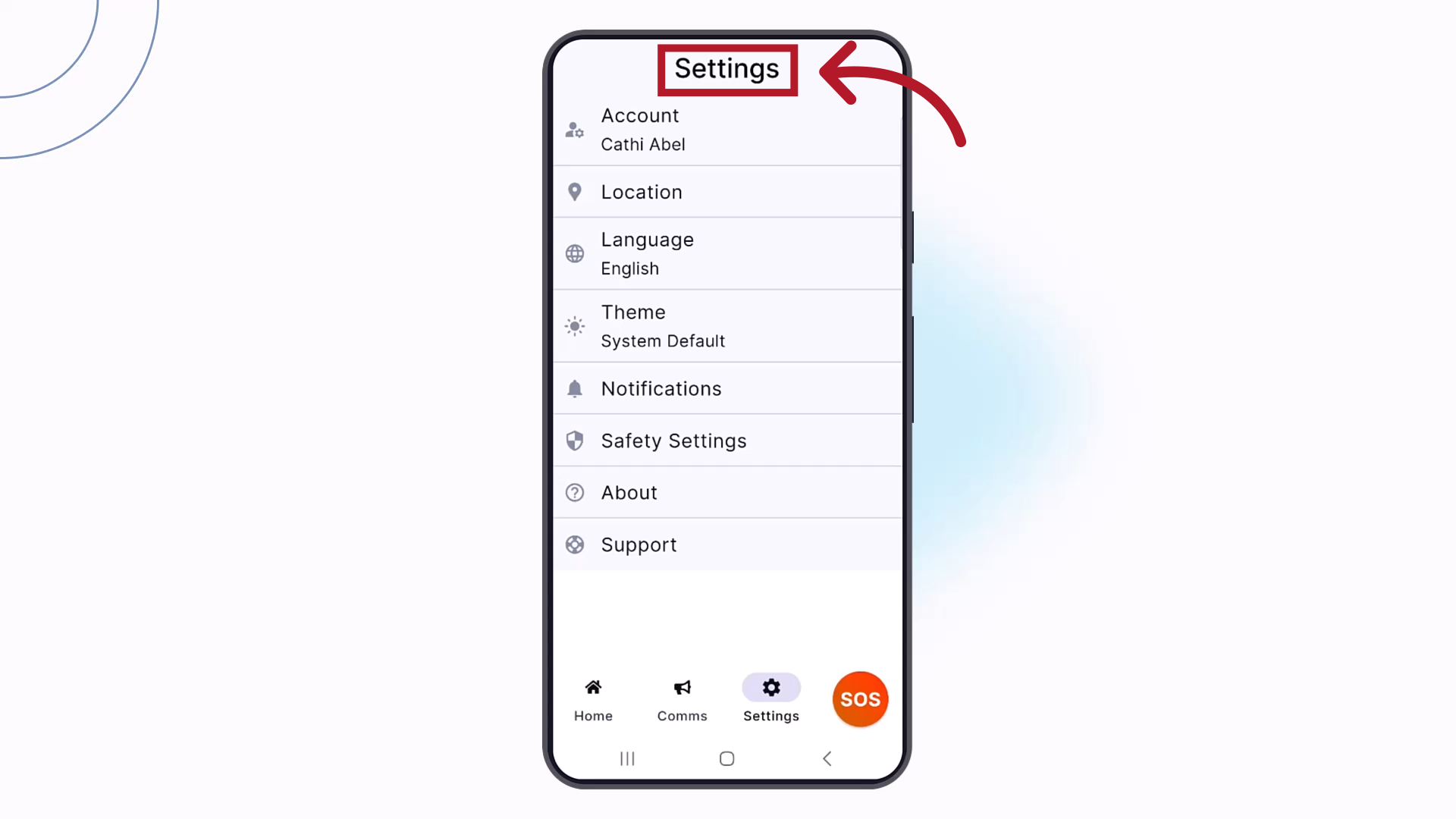 Settings Menu