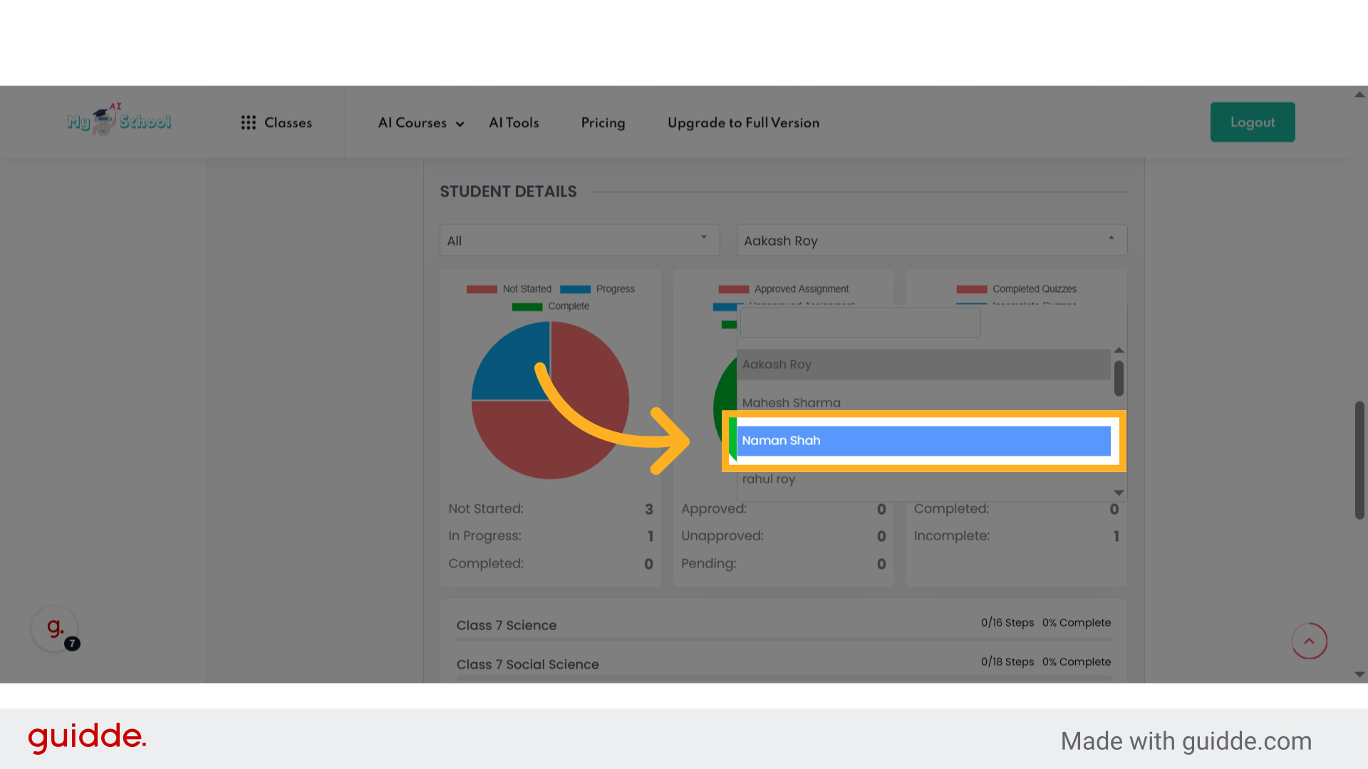 Select anoter student