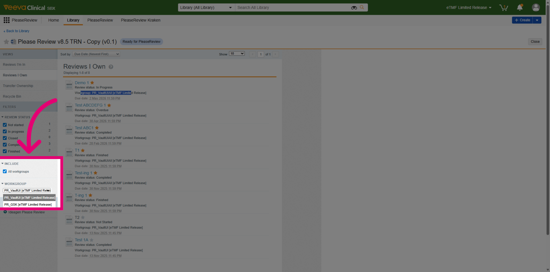 Select Specific Workgroup