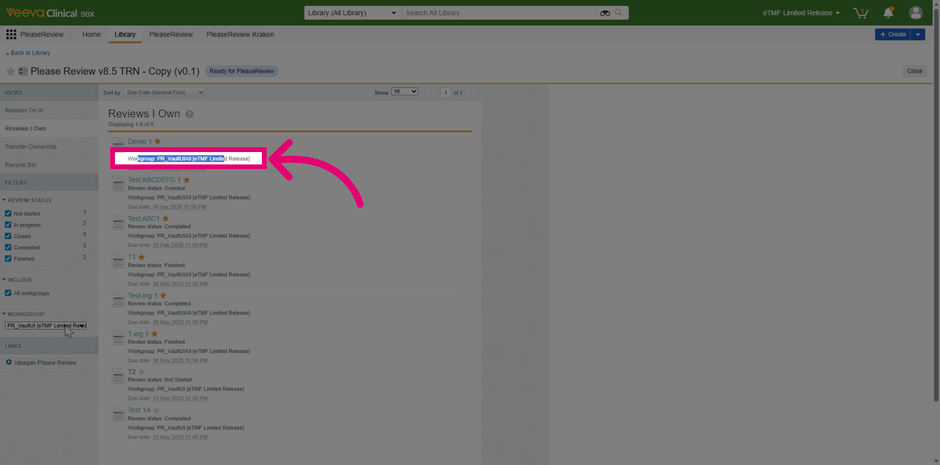 Fill Workgroup Selection