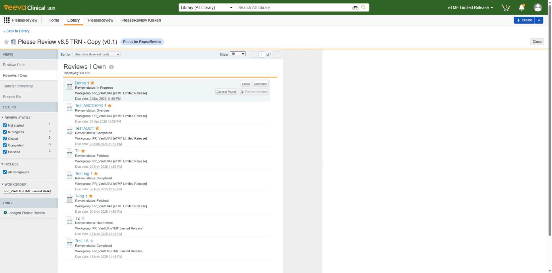 Reopen Workgroup Menu