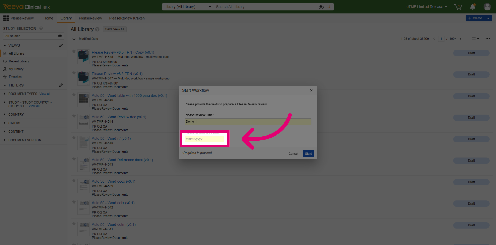 Select Due Date Field