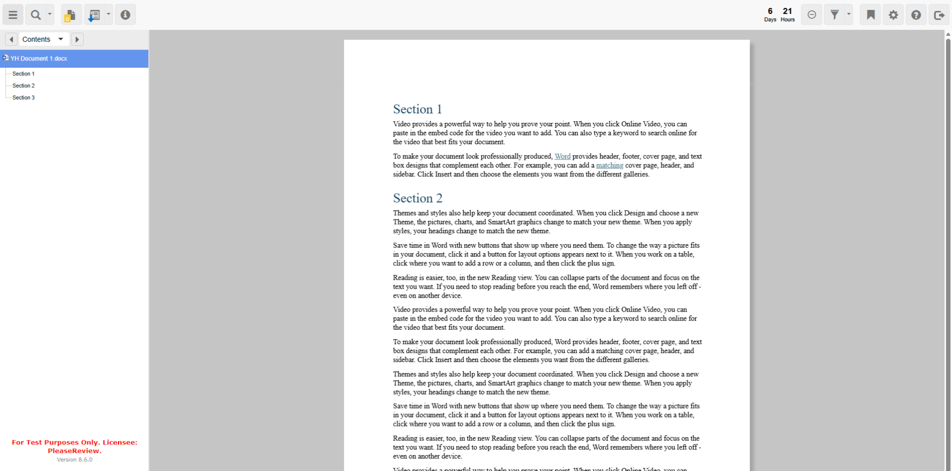 Start review the document