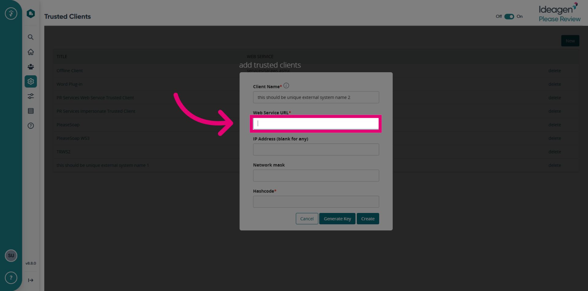 Web Service URL