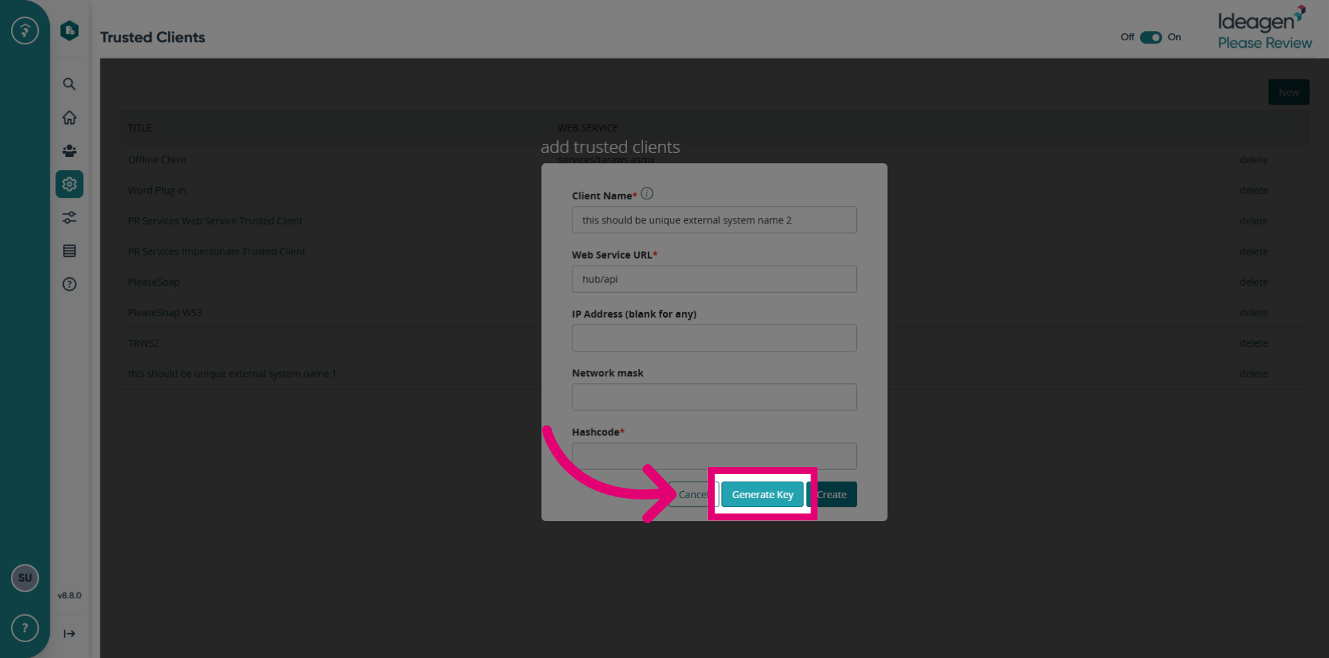 Generate Access Key