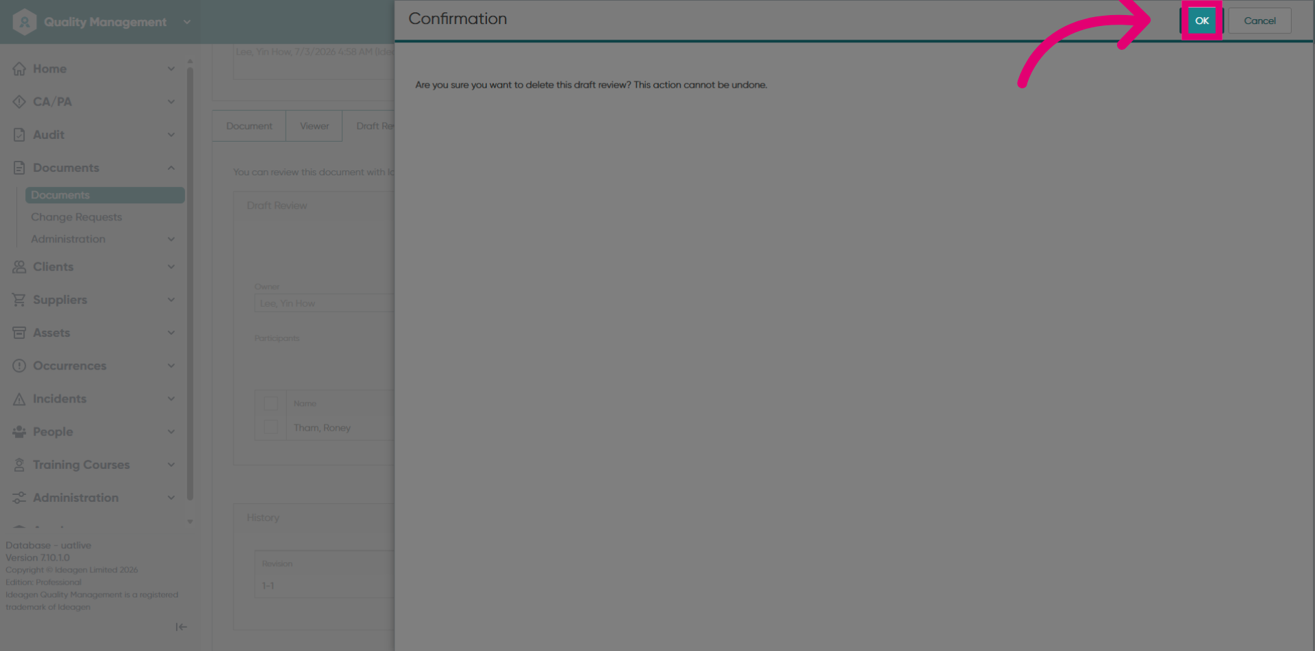 Confirm Deletion