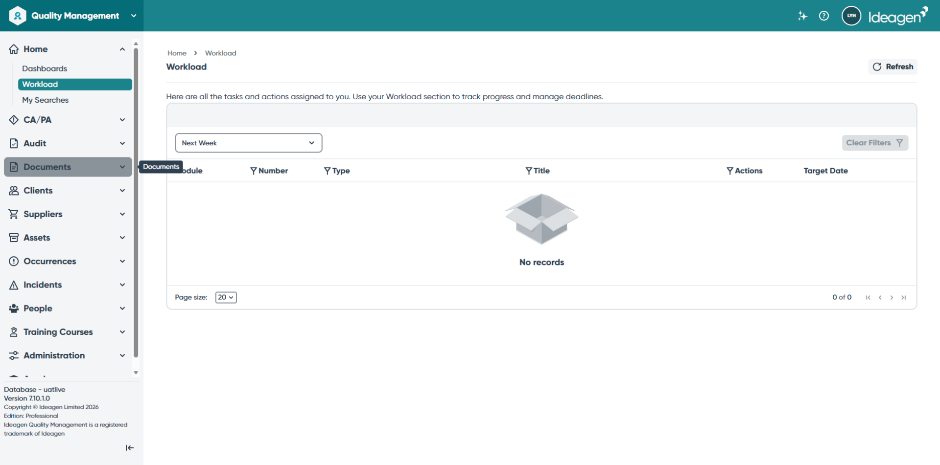 Ideagen Quality Management Professional landing page