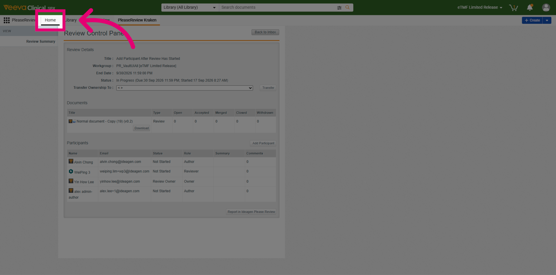 Home Tab