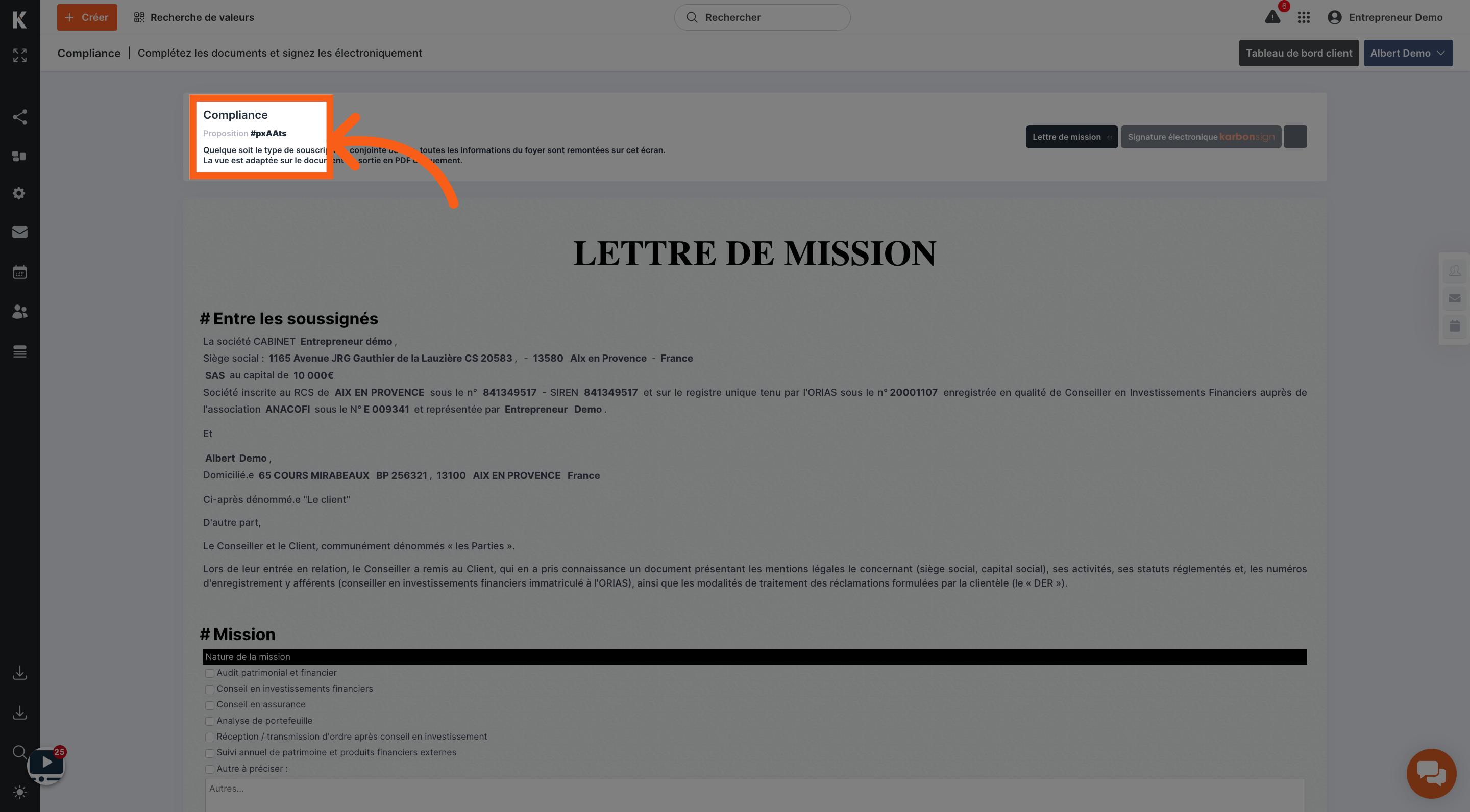 Une fois signé, retrouvez le document dans le drive de votre client