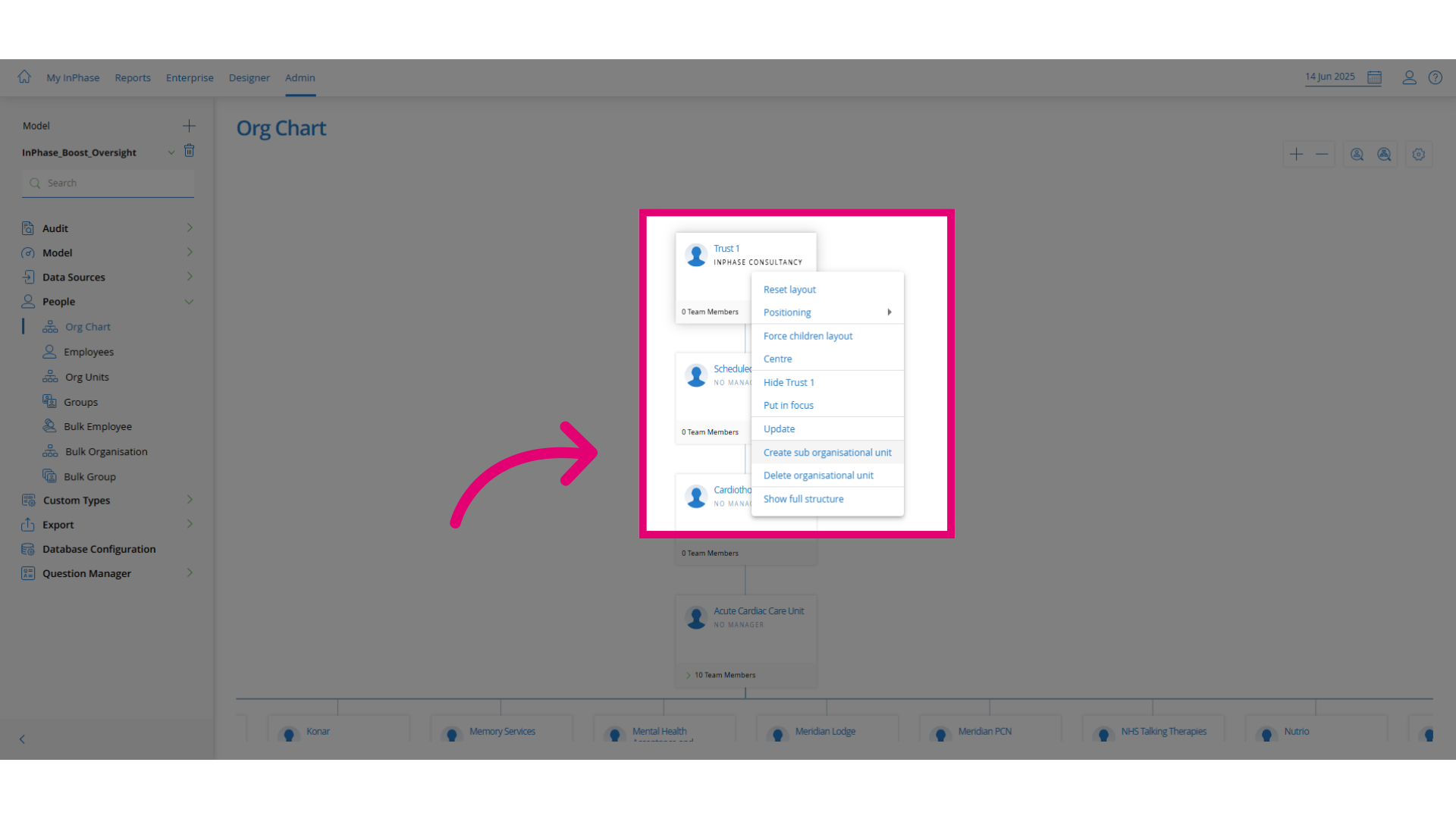Right click to launch the menu