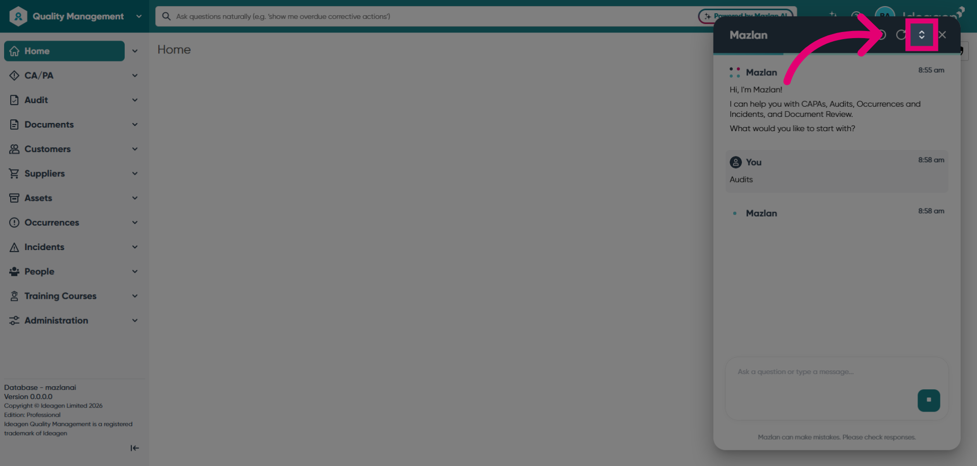 Navigate Within Audits Page