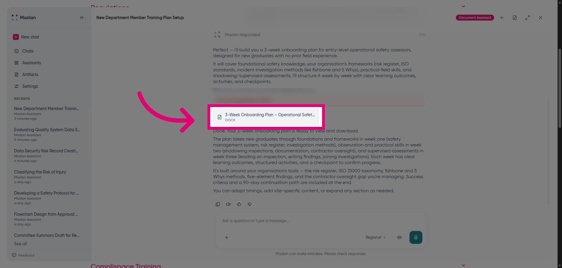 Review Onboarding Plan Details