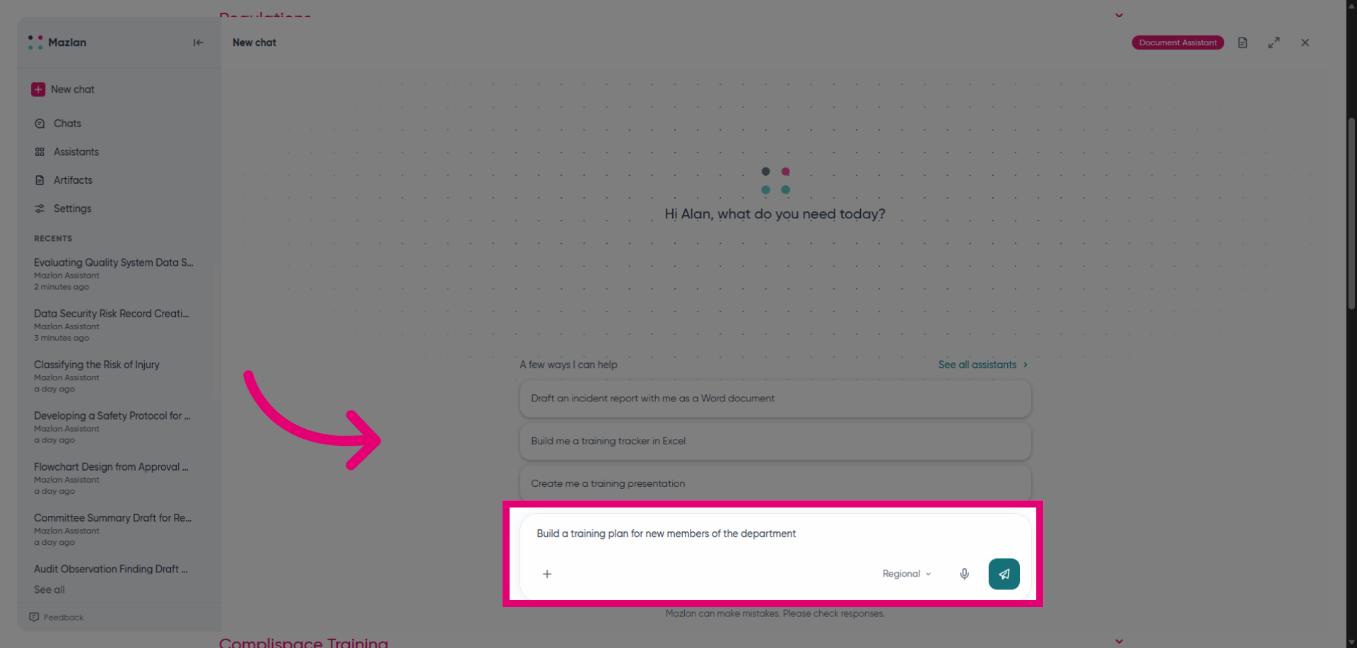 Submit Training Plan Request