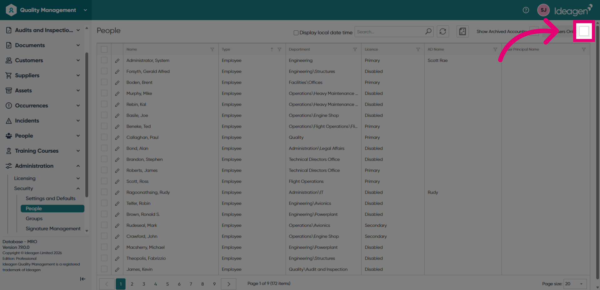 Select User Options