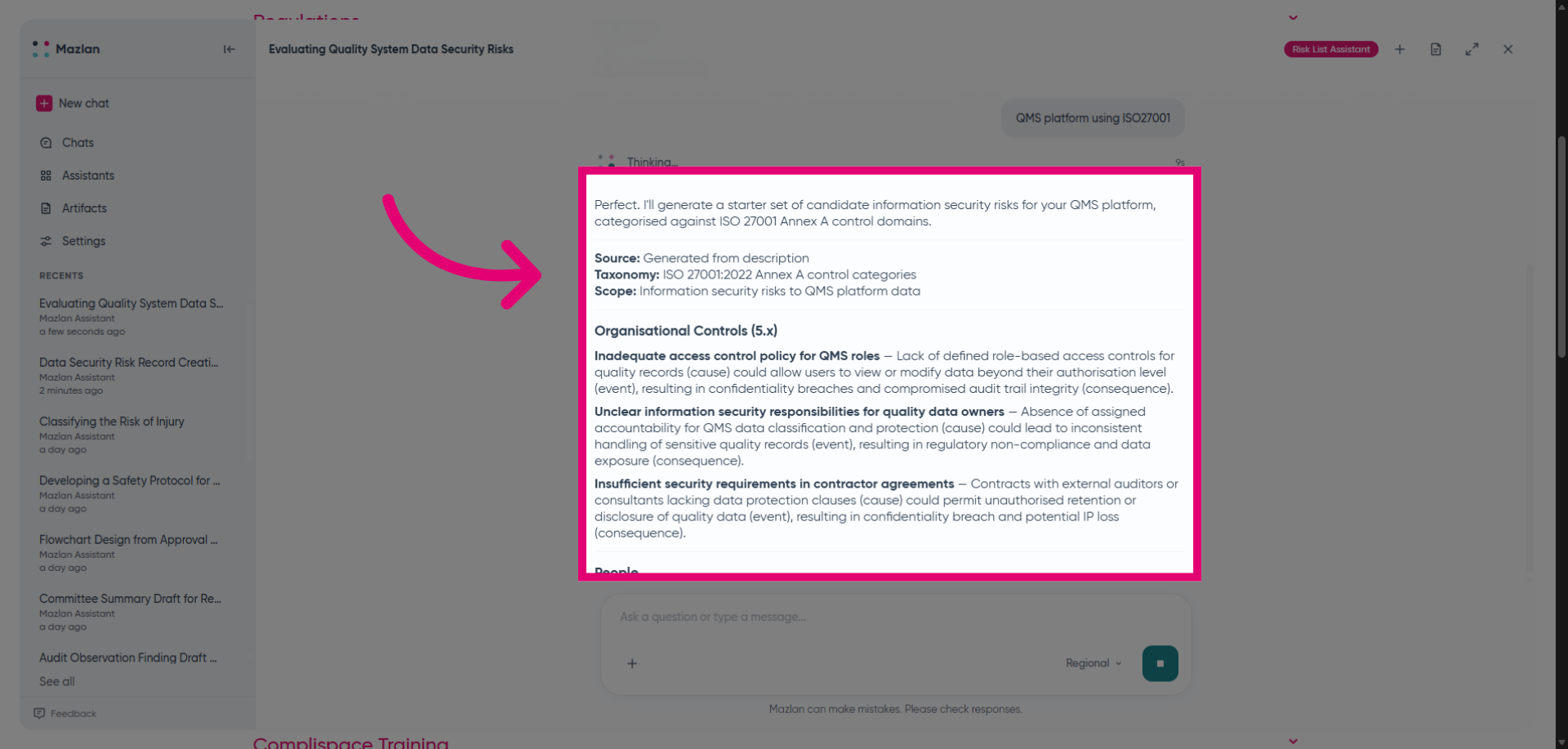 Review Generated Risk Source