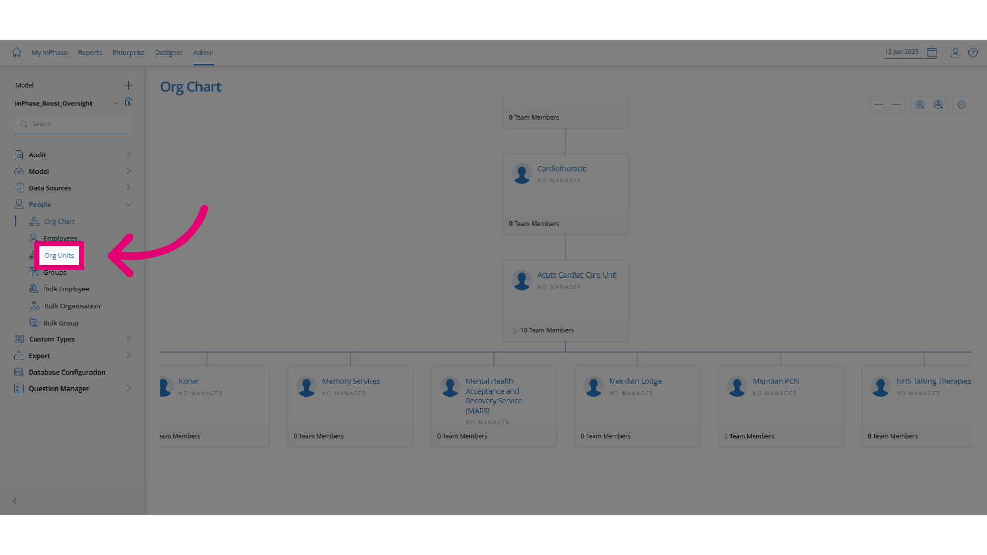Click Org Units